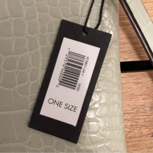 Banana Republic Croc-Embossed Wristlet Clutch - Light Green/Pink - Picture 4 of 5